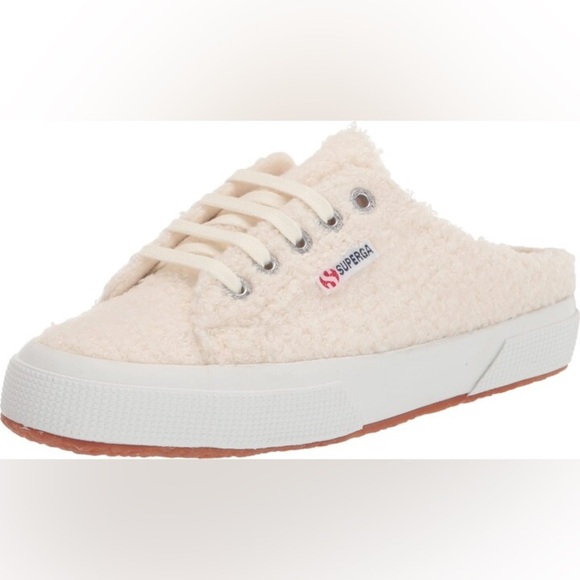 NWT - Superga Ecru Faux Shearling Slip-ons - Size 8.5 - Picture 6 of 6